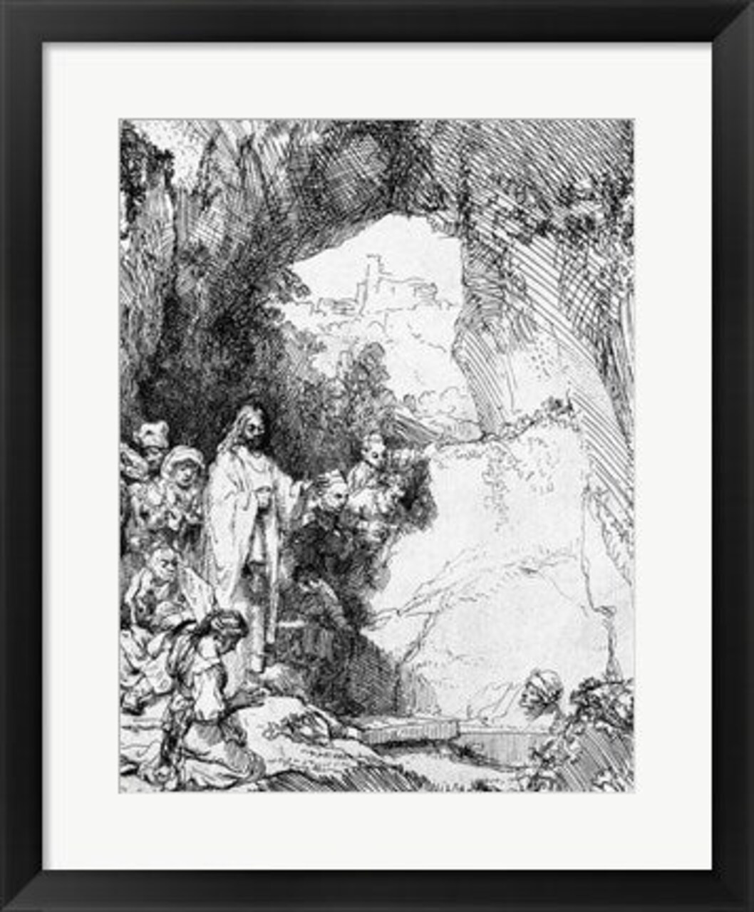 Framed Art The Great Raising of Lazarus by Rembrandt van Rijn Wall Decor 18x24 Artwork